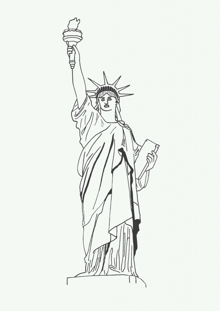 Estatua De La Libertad Para Colorear