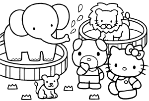 dibujo para colorear hello kitty