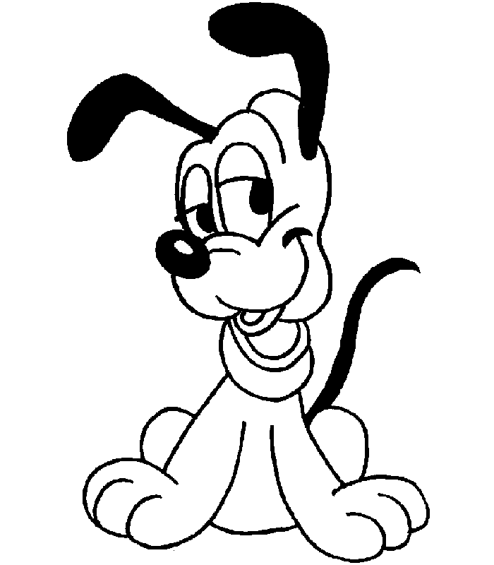 pluto bebe para colorear disney